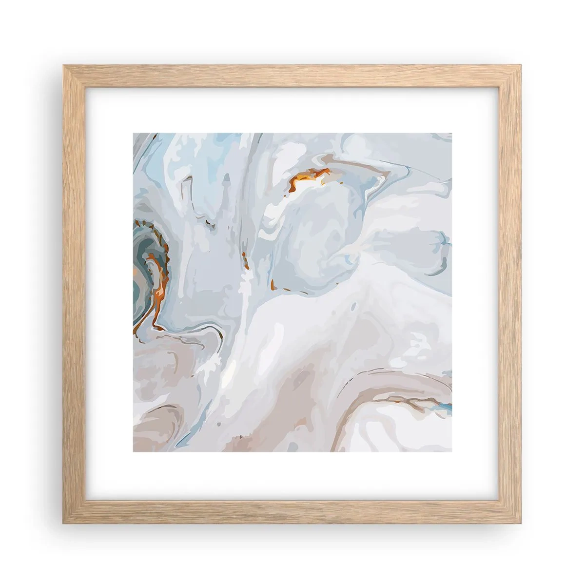 Affiche dans un chêne clair - Poster - Blanc surélevé - 30x30 cm