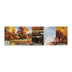 Échantillon de Papier Peint Premium Sand - Paysage en or et bronze - Paysage, Forêt, Impressionnisme - 100x30 cm