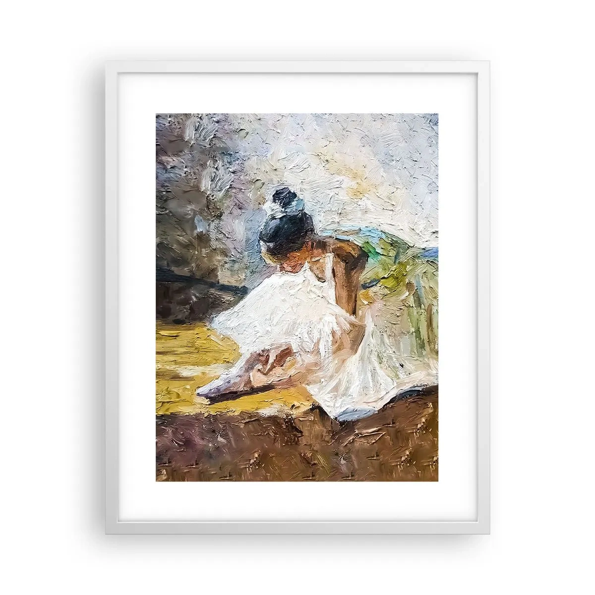 Affiche dans un cadre blanc - Poster - D'après un tableau de Degas - 40x50 cm