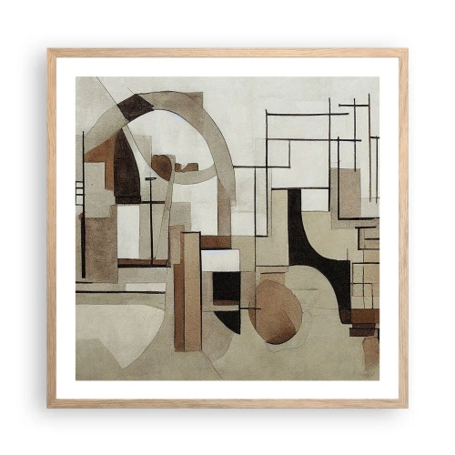 Affiche dans un chêne clair - Poster - Paysage urbain 2.0 - 60x60 cm