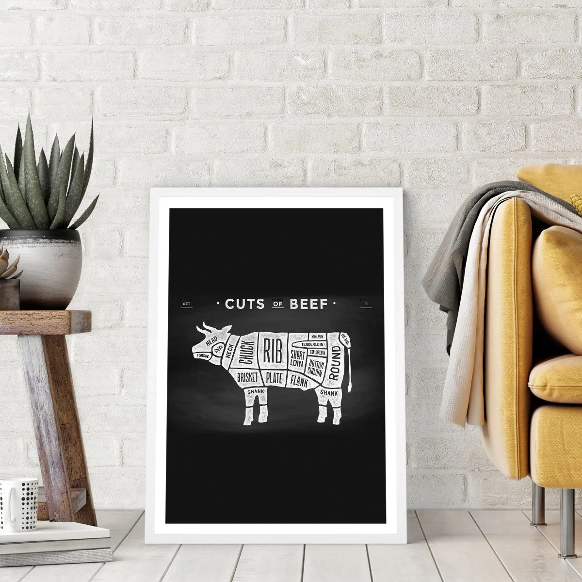 Affiche dans un cadre blanc - Poster - L'art de la découpe - 40x50 cm