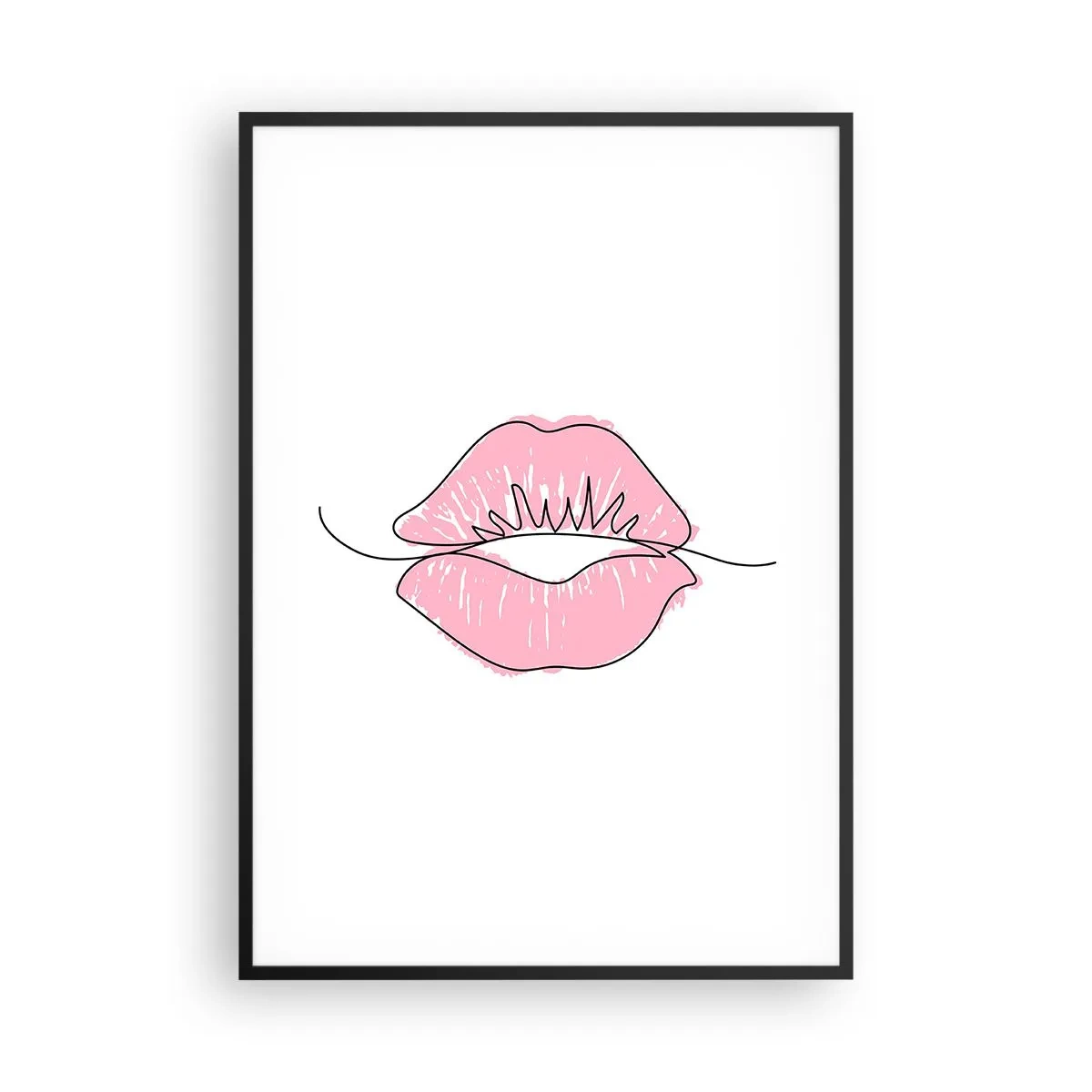 Affiche dans un cadre noir - Poster - Prêt à l'embrassade? - 70x100 cm