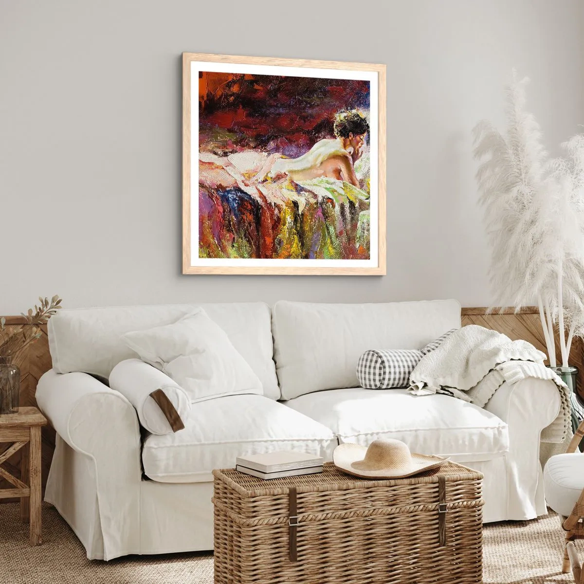 Affiche dans un chêne clair - Poster - Vénus en pensée - 60x60 cm