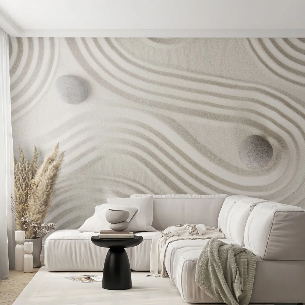 Papier Peint Autocollant Deluxe Sticker - Touche de chaleur - Abstraction, Morceau, Sable - 150x105 cm