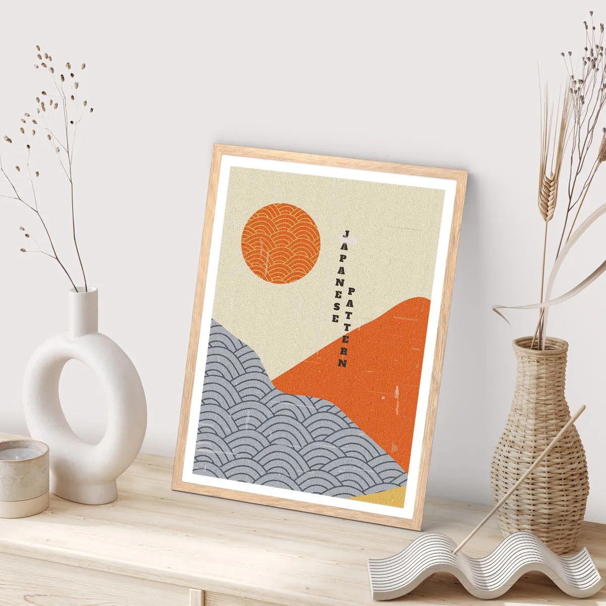 Affiche dans un chêne clair - Poster - Dans l'esprit japonais - 30x40 cm