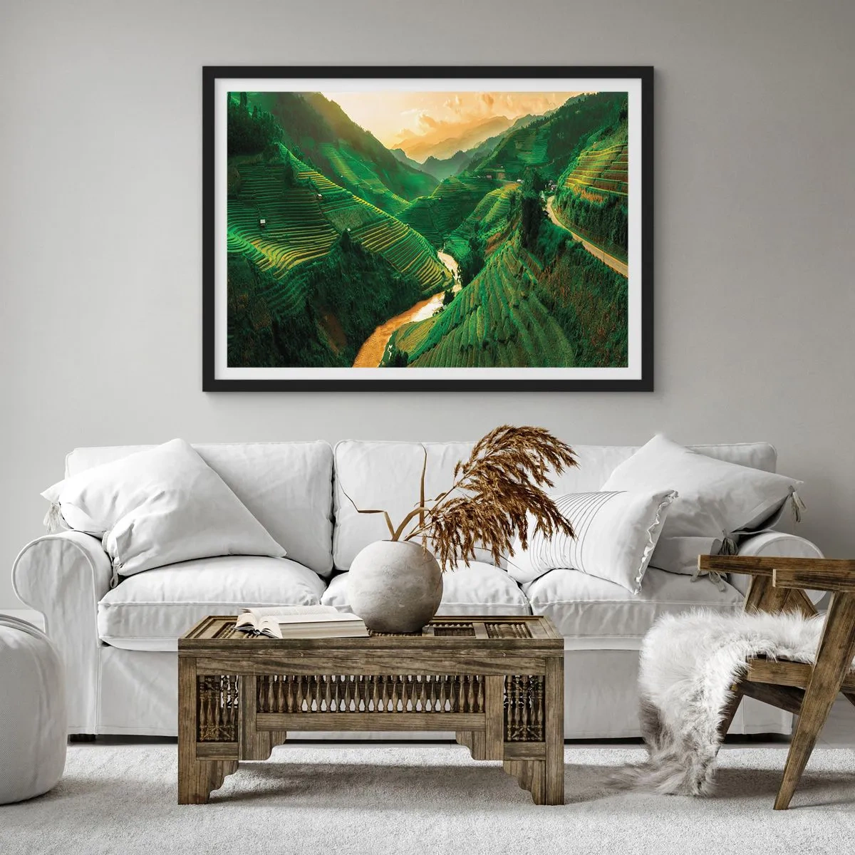Affiche dans un cadre noir - Poster - Vallée vietnamienne - 50x40 cm