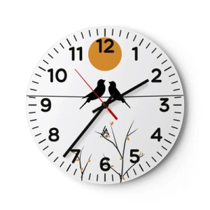 Horloge murale - Pendule murale - Soirée pour rossignols - 30x30 cm