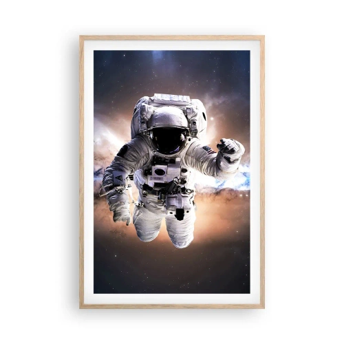 Affiche dans un chêne clair - Poster - Salutations de l'espace - 61x91 cm