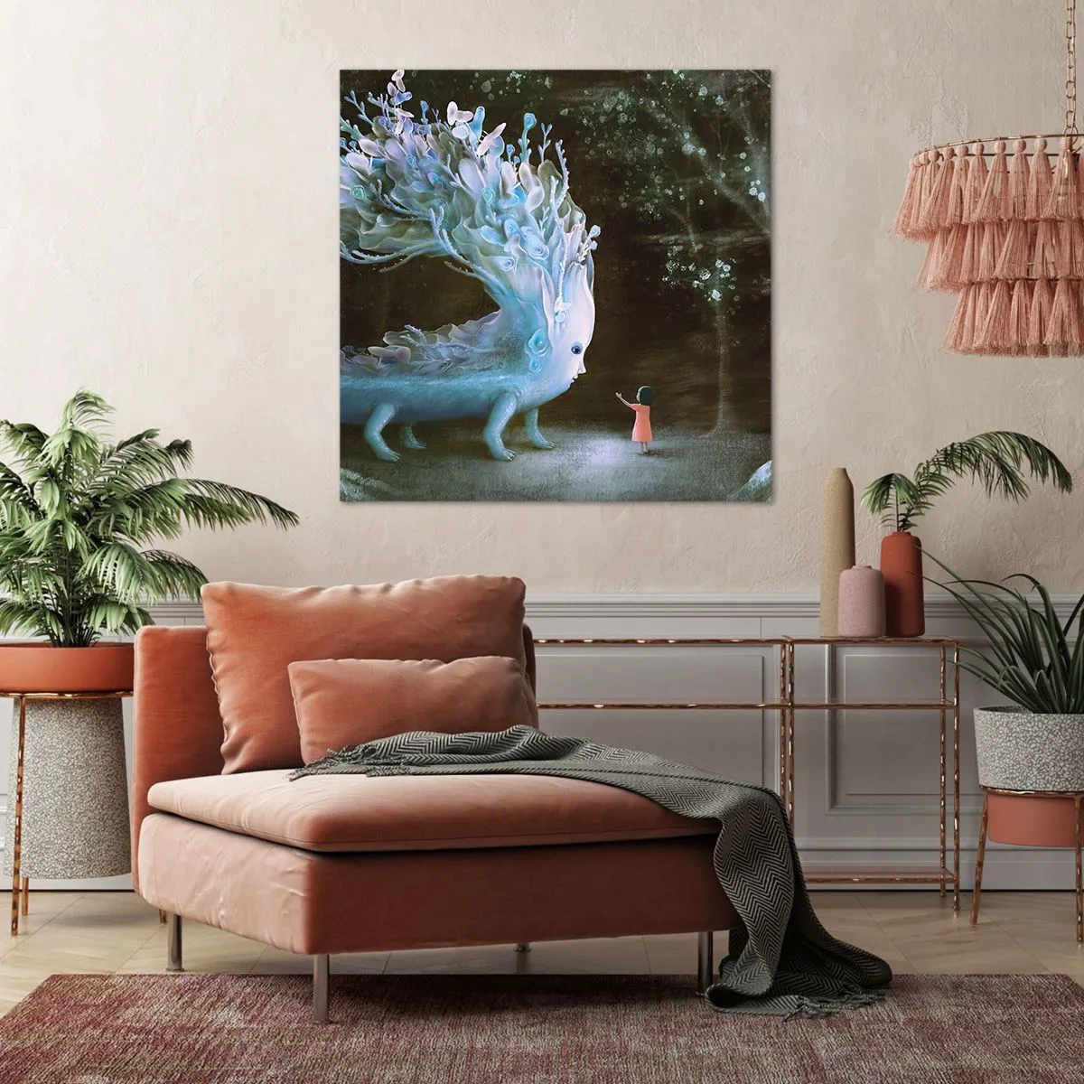 Impression sur toile - Image sur toile - Une rencontre fantastique - 60x60 cm