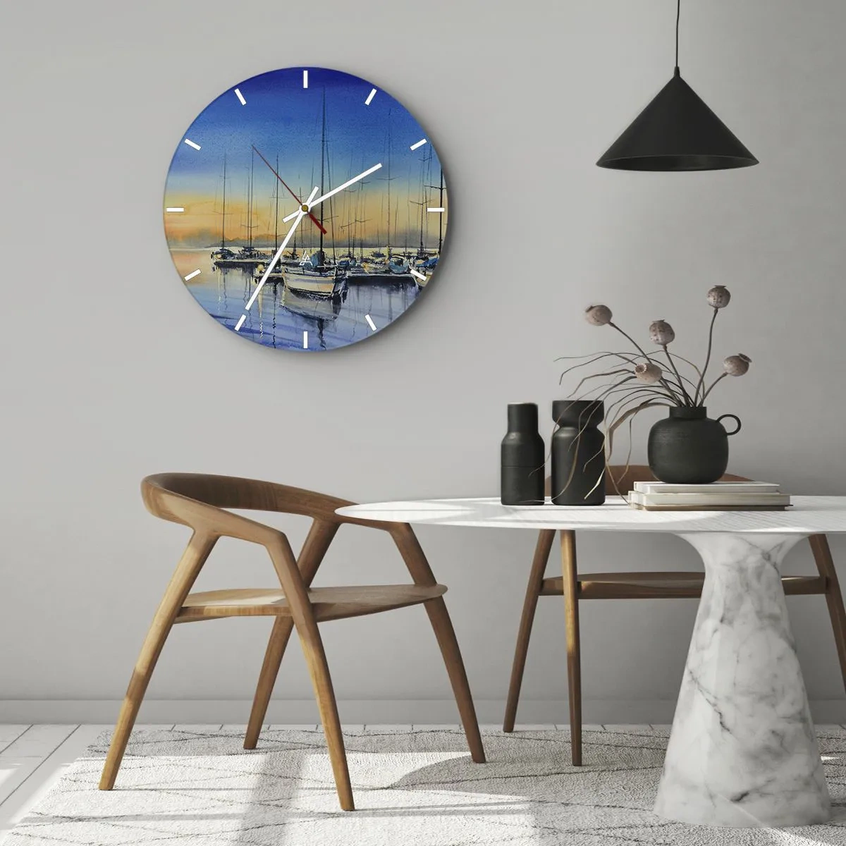 Horloge murale - Pendule murale - Fin d'une belle journée - 40x40 cm