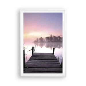Affiche dans un cadre blanc - Poster - De la brume lilas… - 61x91 cm