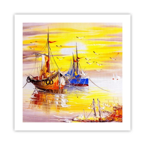 Affiche - Poster - Un repos bien mérité au port - 50x50 cm