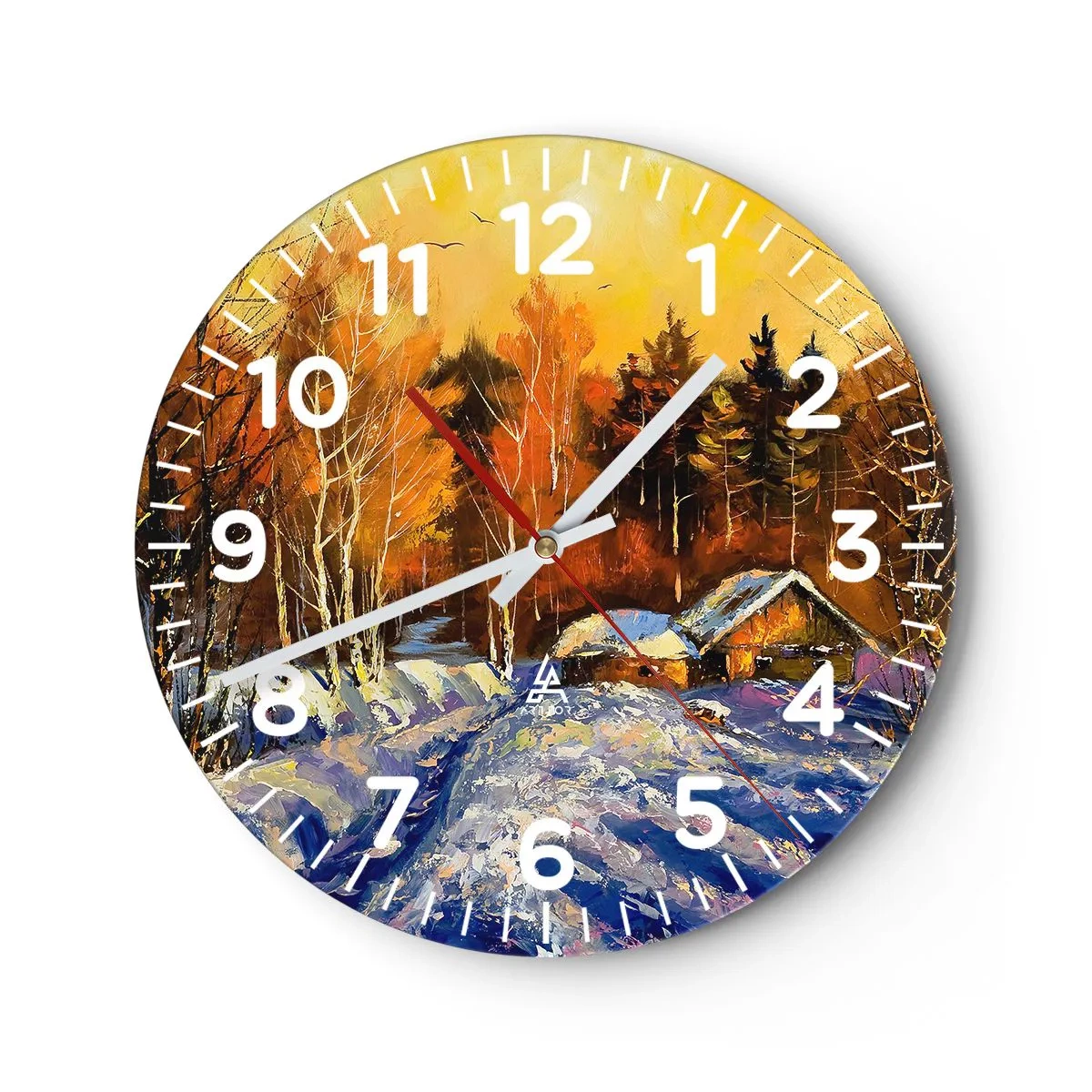 Horloge murale - Pendule murale - Impression d'hiver au soleil - 40x40 cm