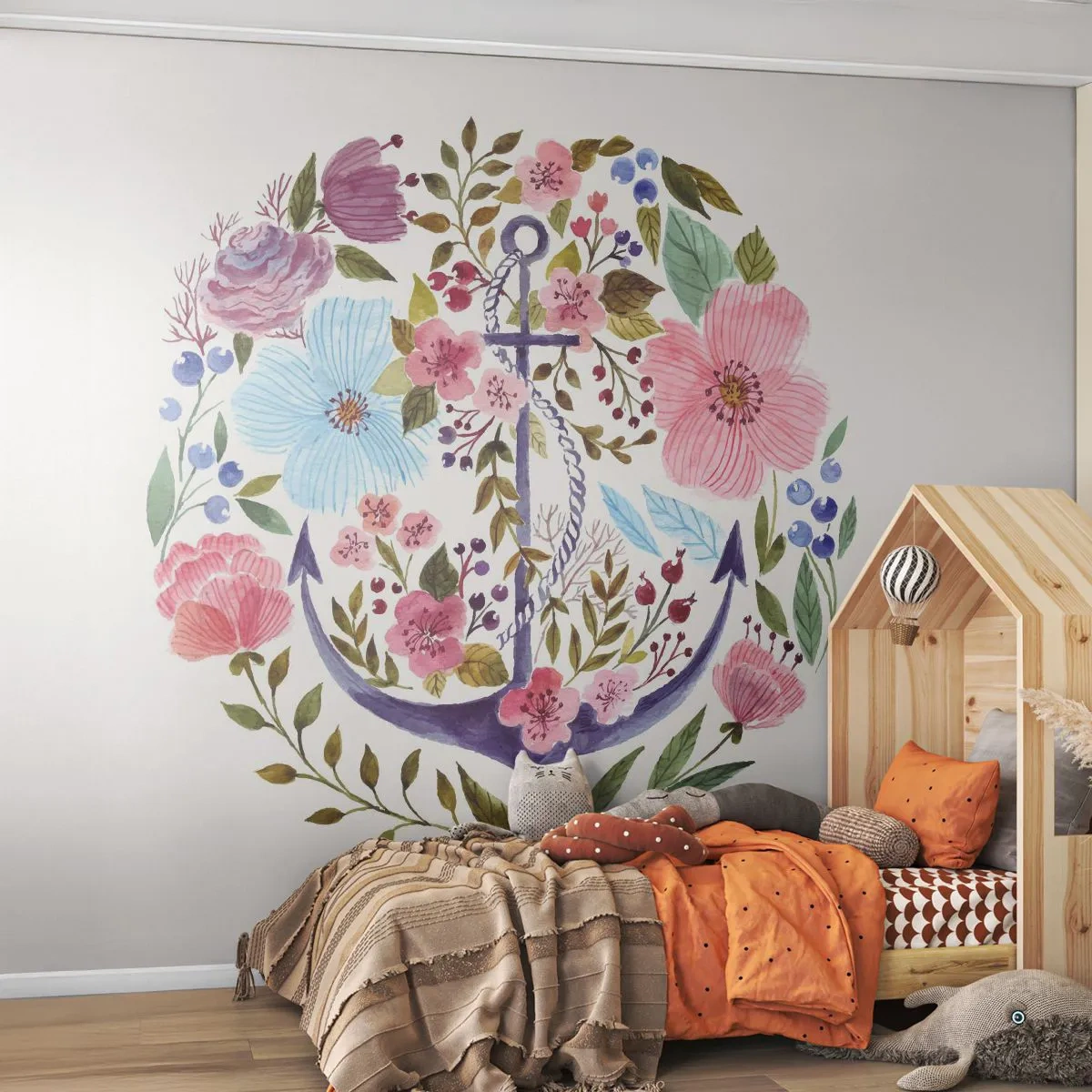 Papier Peint Autocollant Deluxe Sticker - Le beau rêve du marin - Ancre, Bohème, Bord de mer - 100x70 cm