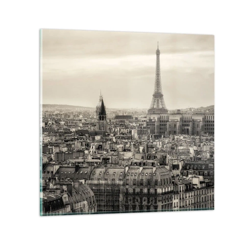 Impression sur verre - Image sur verre - Sur les toits de Paris - 40x40 cm