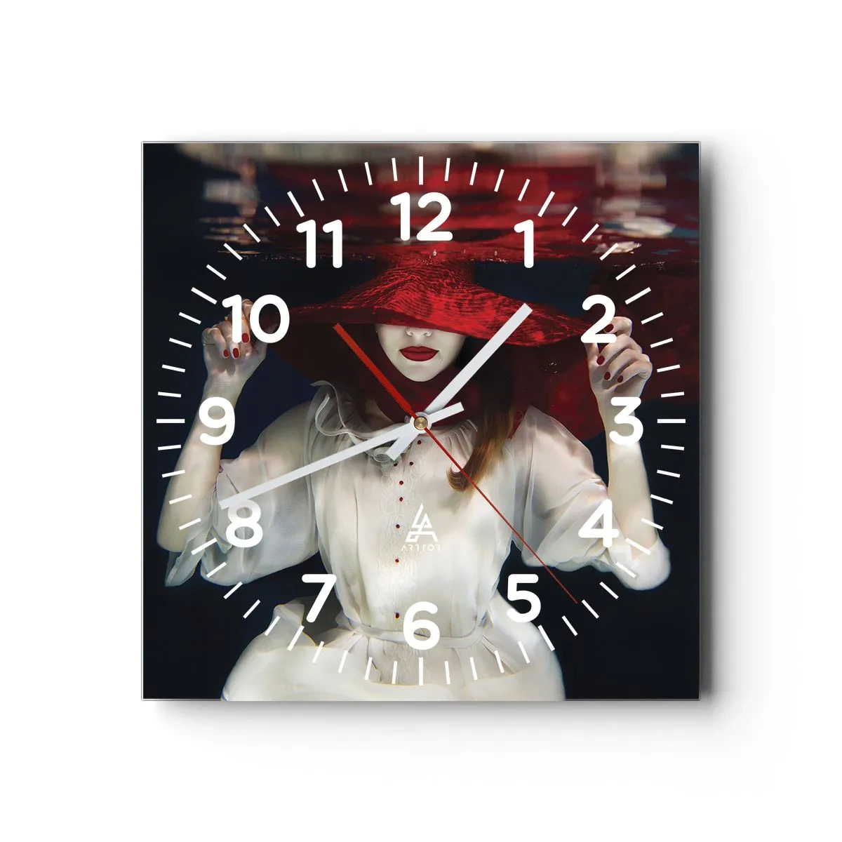 Horloge murale - Pendule murale - Femme mystérieuse - 30x30 cm