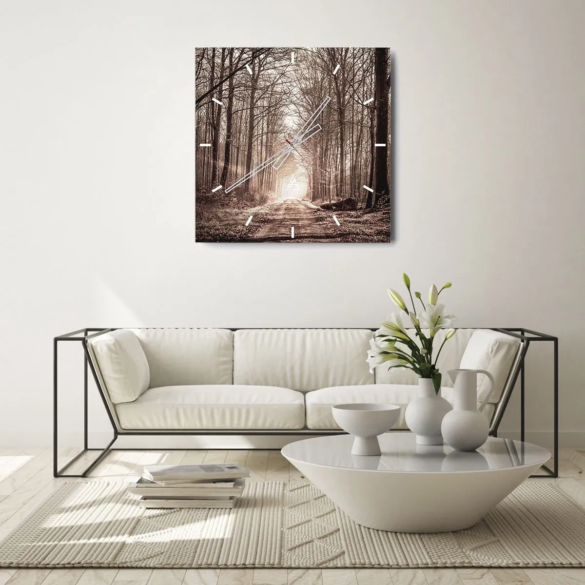 Horloge murale - Pendule murale - Cathédrale de la forêt - 40x40 cm