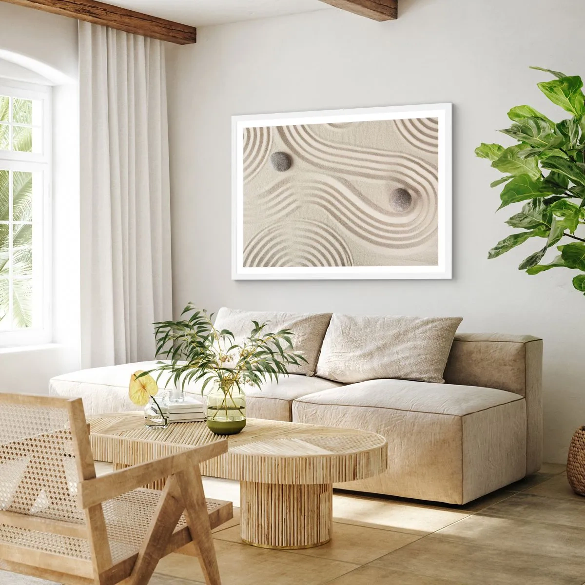 Affiche dans un cadre blanc - Poster - Touche de chaleur - 100x70 cm