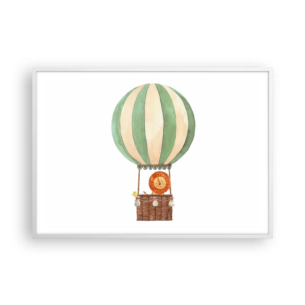 Affiche dans un cadre blanc - Poster - Les voyages de Léon - 100x70 cm