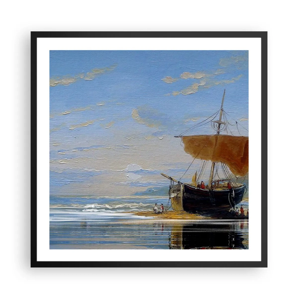 Affiche dans un cadre noir - Poster - Eau, terre, air - 60x60 cm