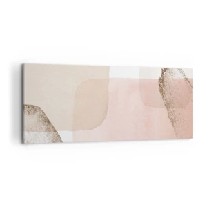 Impression sur toile - Image sur toile - Taches pastel avec éléments dorés - 120x50cm - Regard à travers la couleur - Décoration murale moderne pour le salon et la chambre ARTTOR