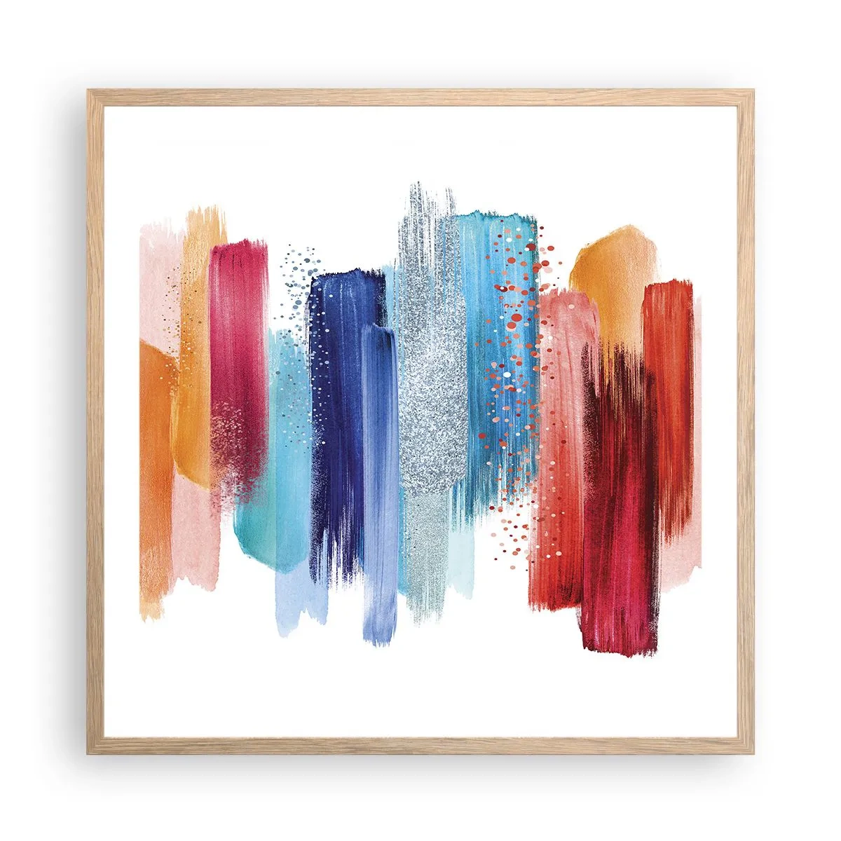 Affiche dans un chêne clair - Poster - En haut et en bas - 60x60 cm