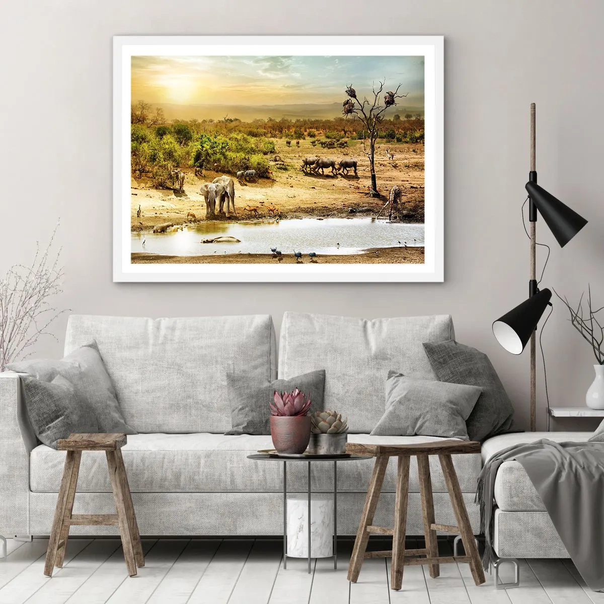 Affiche dans un cadre blanc - Poster - "Et d'Eden coulait une rivière..." - 50x40 cm