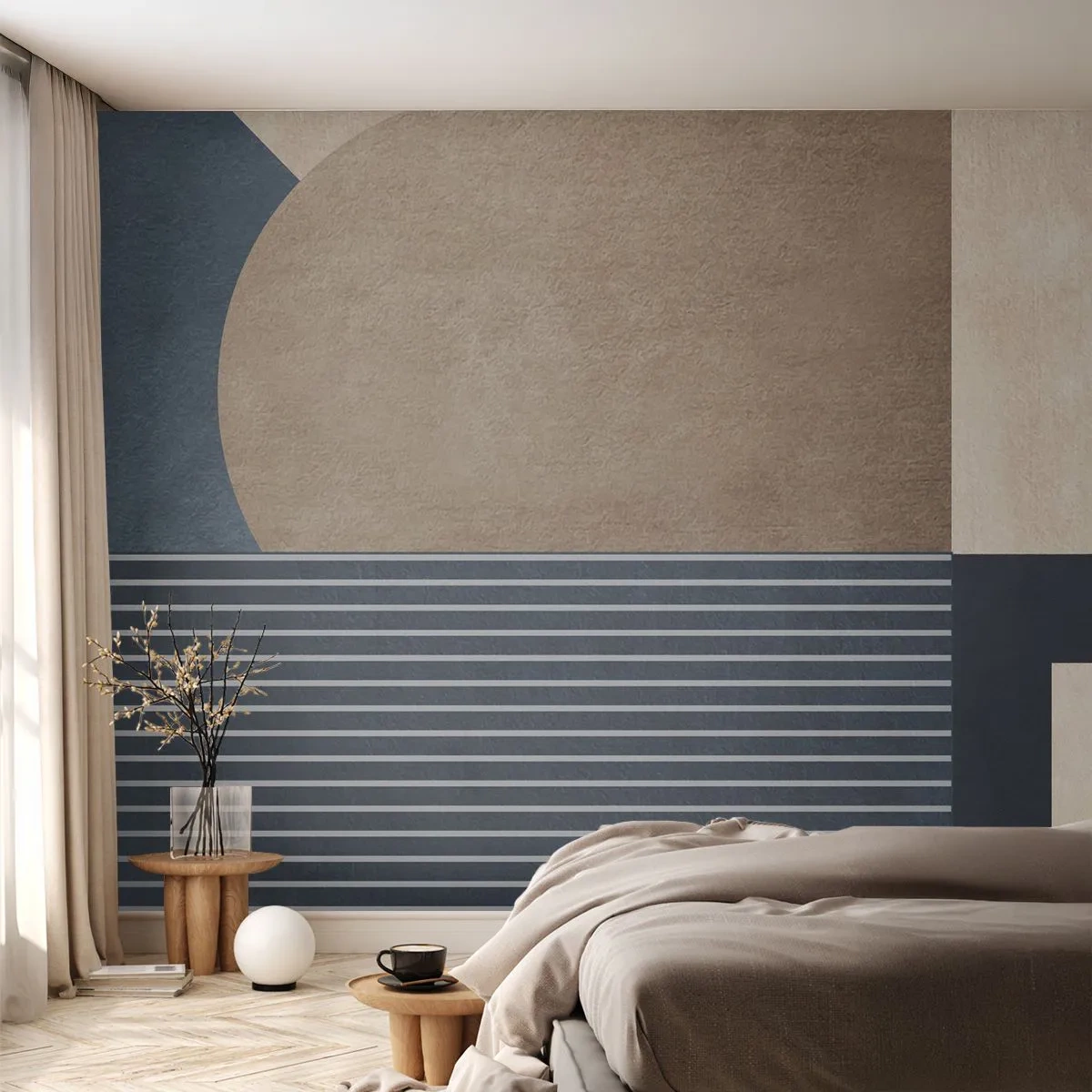 Papier Peint Photo Premium Sand - Composition simple et en rondeur - Minimalisme, Abstraction, Morceau - 400x280 cm