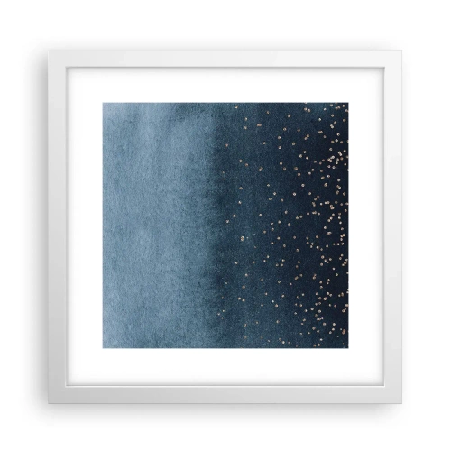 Affiche dans un cadre blanc - Poster - Composition - phases bleues - 30x30 cm