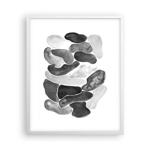 Affiche dans un cadre blanc - Poster - Abstraction rocheuse - 40x50 cm