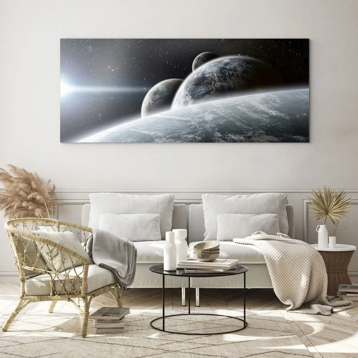 Impression sur verre - Image sur verre - Musique cosmique des sphères - 100x40 cm