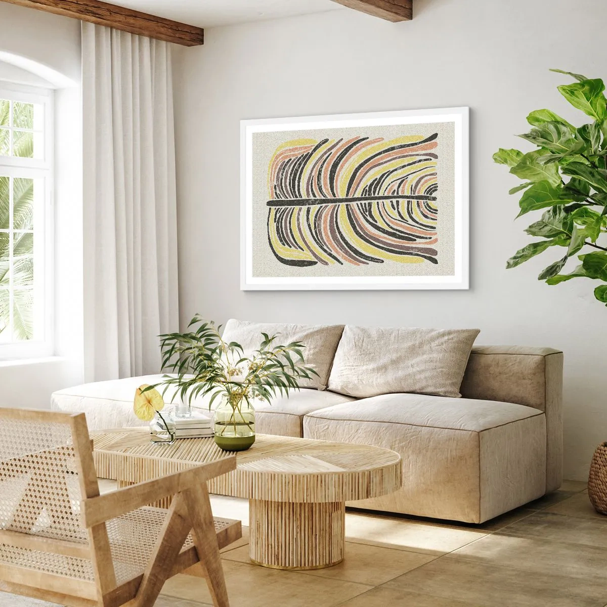 Affiche dans un cadre blanc - Poster - Abstraction pleine de vie - 40x30 cm