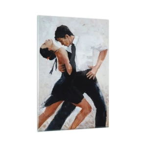 Impression sur verre - Image sur verre - Un couple dansant dans une photo élégante et sensuelle - 80x120cm - Tango de mes rêves et pensées - Décoration murale moderne pour le salon et la chambre ARTTOR