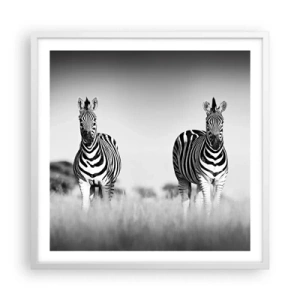 Affiche dans un cadre blanc - Poster - Le monde est bel et bien noir et blanc - 60x60 cm