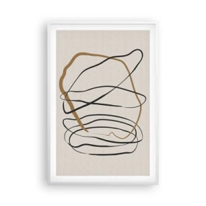Affiche dans un cadre blanc - Poster - Composition – danse en boucle - 61x91 cm