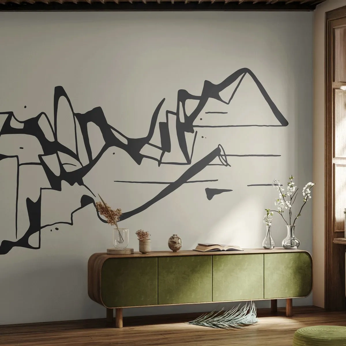 Papier Peint Autocollant Deluxe Sticker - Peut-être un paysage - Minimalisme, Morceau, Doubler - 200x140 cm