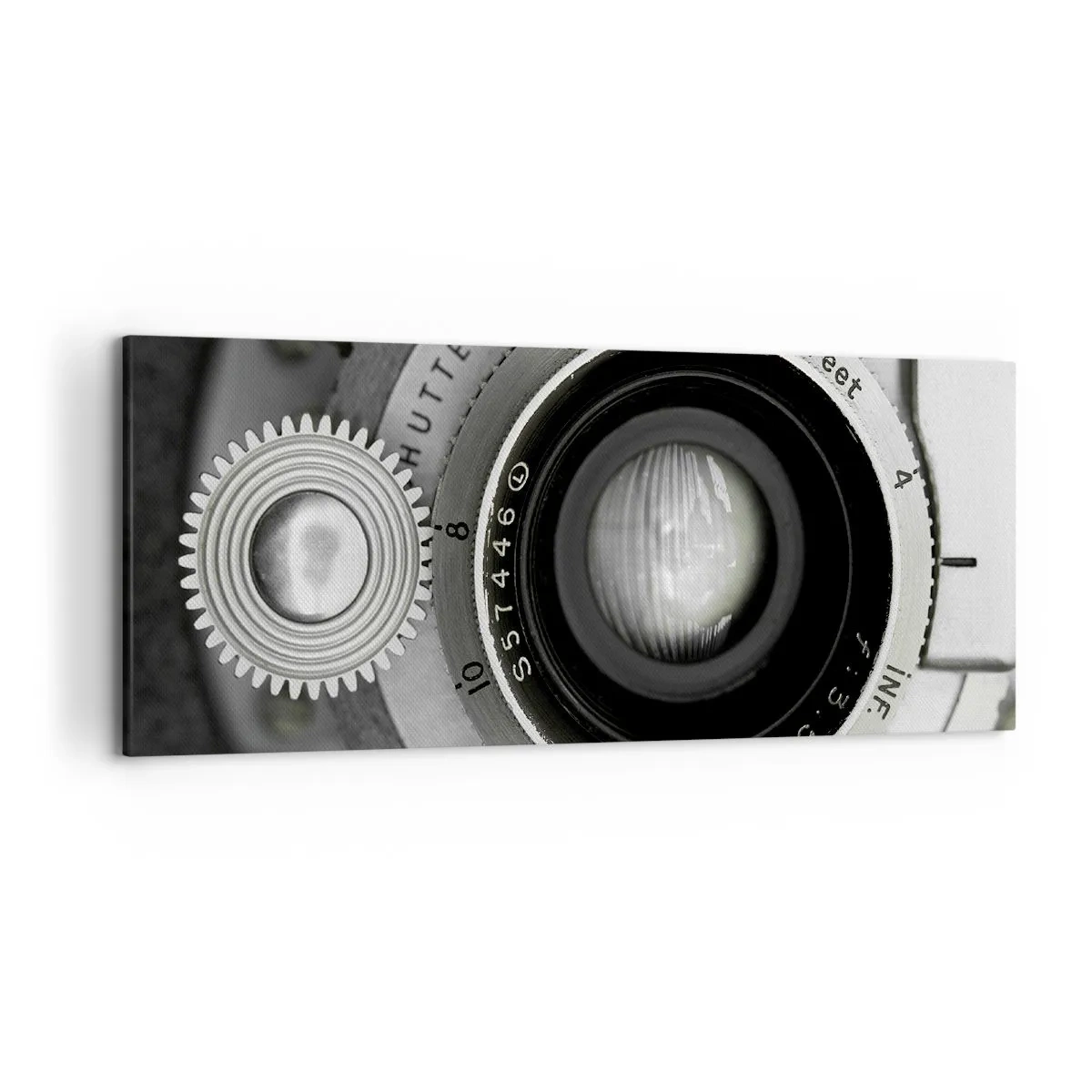 Impression sur toile - Image sur toile - L'objectif d'un vieil appareil photo - 120x50cm - Histoire d'Hollywood - Décoration murale moderne pour le salon et la chambre ARTTOR