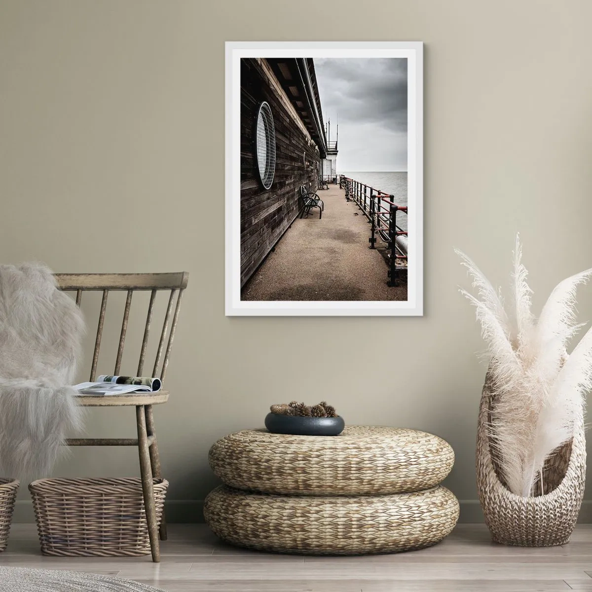 Affiche dans un cadre blanc - Poster - Le temps s'est arrêté - 70x100 cm