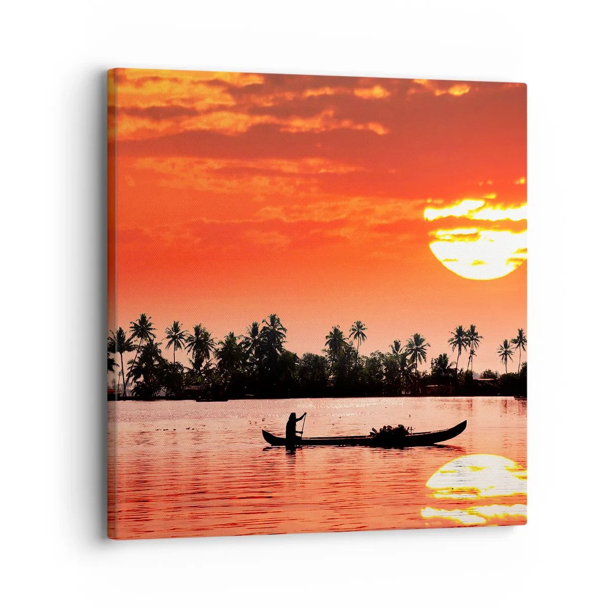 Impression sur toile - Image sur toile - La tranquillité des tropiques au coucher du soleil - 30x30 cm