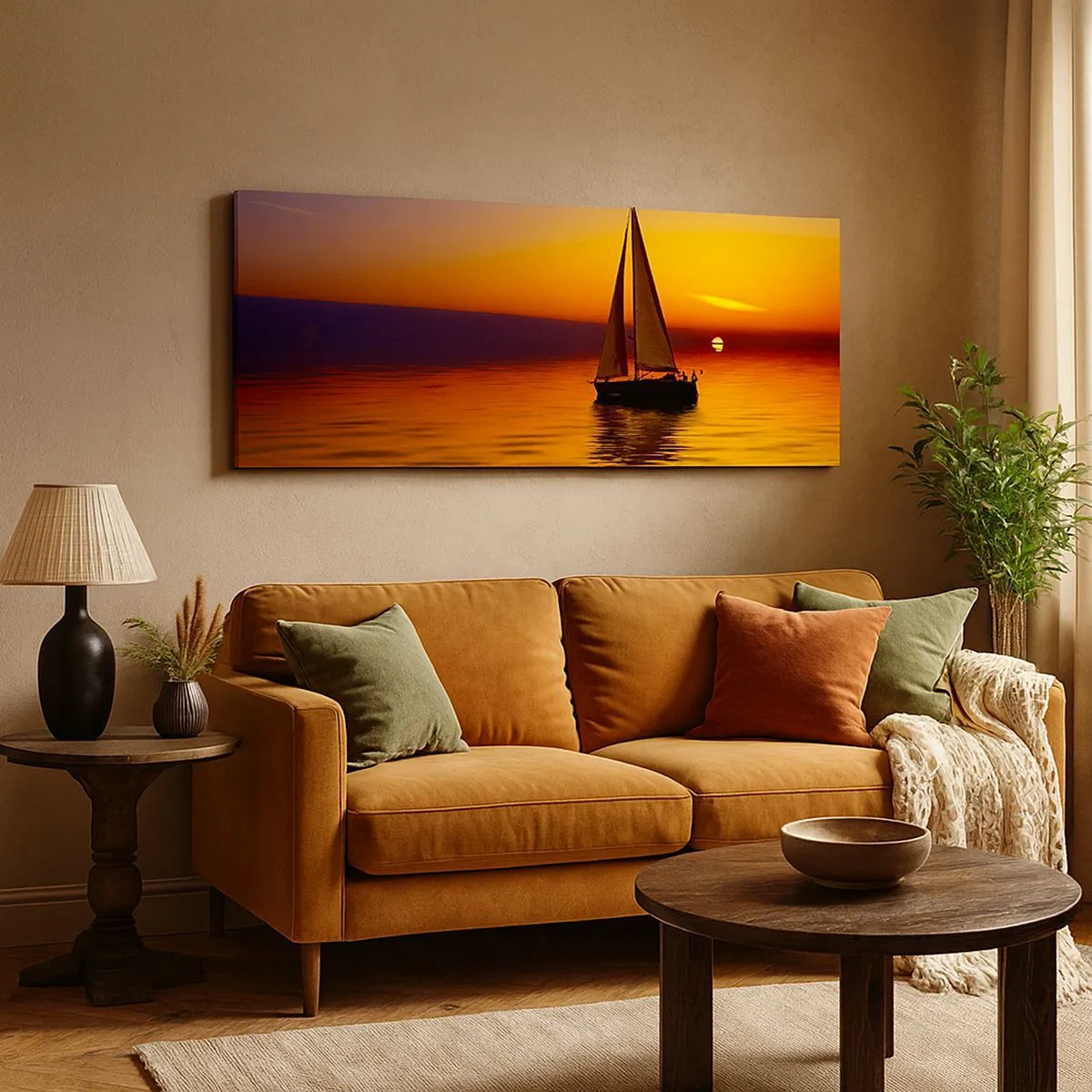 Impression sur toile - Image sur toile - Comme c'est calme au crépuscule… - 100x40 cm