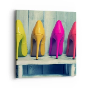 Impression sur toile - Image sur toile - Promenade sur l'arc-en-ciel - 40x40 cm