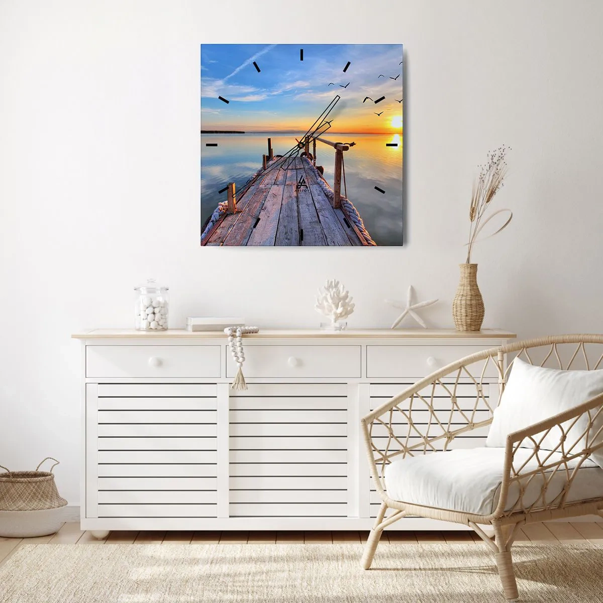 Horloge murale - Pendule murale - Marcher droit vers le soleil - 40x40 cm