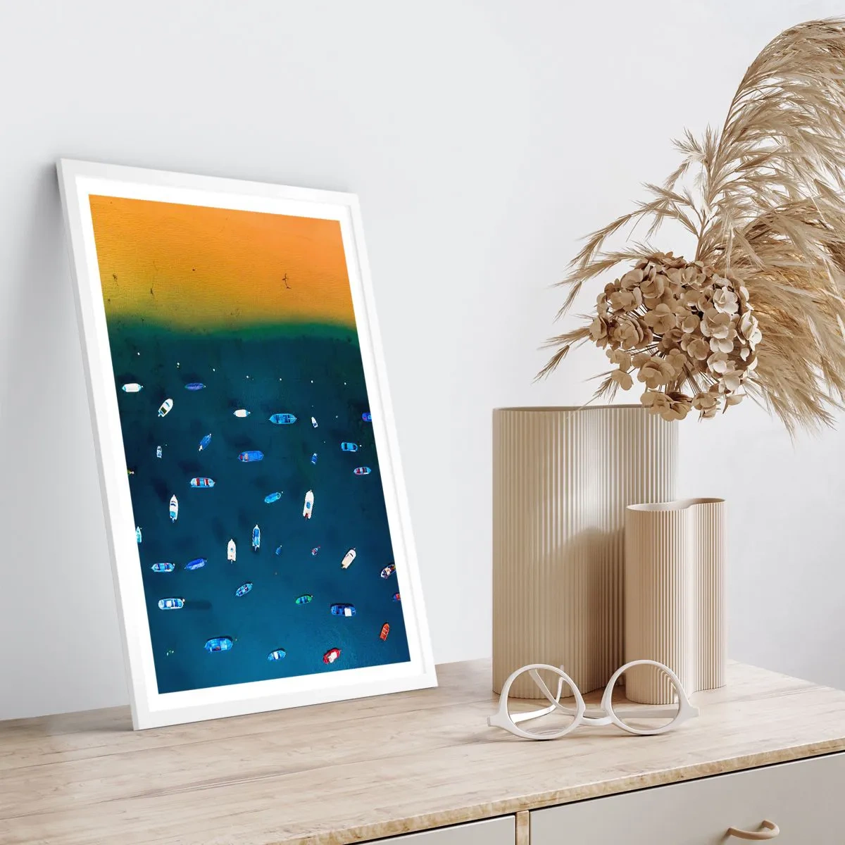 Affiche dans un cadre blanc - Poster - Jeu de vacances - 50x70 cm