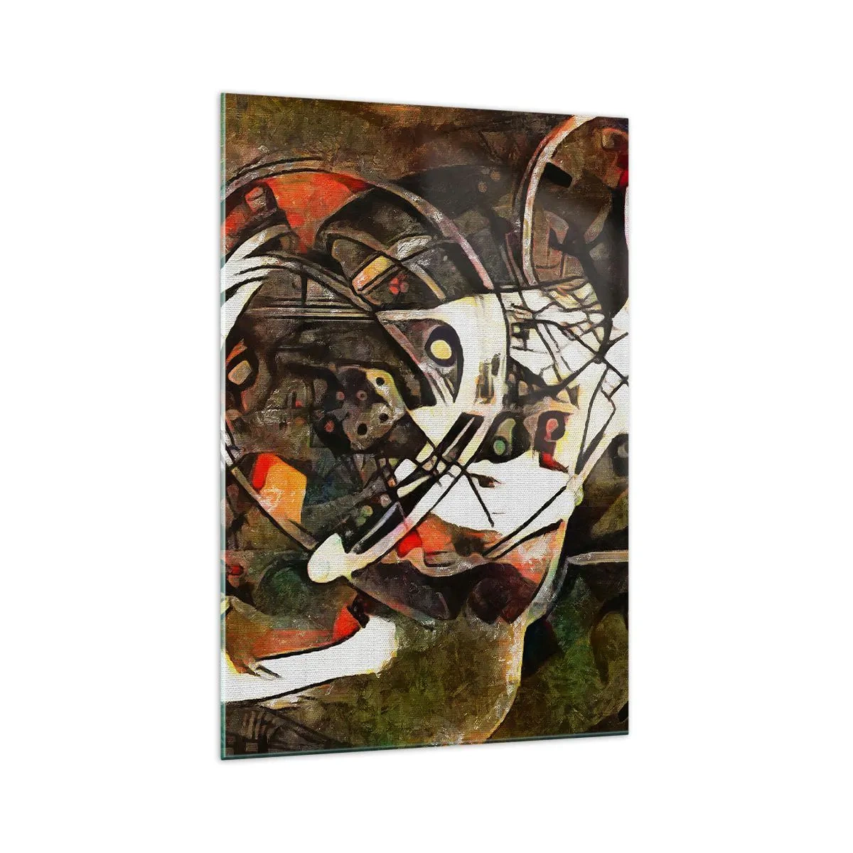 Impression sur verre - Image sur verre - Abstraction expressive dans des tons sombres avec des lignes dynamiques. - 70x100cm - Vous entendez le mouvement ? - Décoration murale moderne pour le salon et la chambre ARTTOR