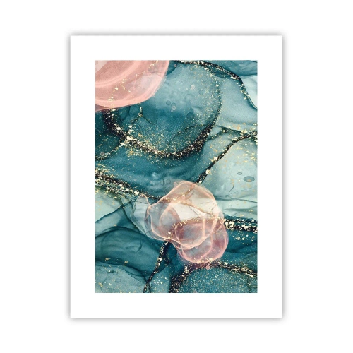 Affiche - Poster - Soie bleu, tulle rose - 30x40 cm