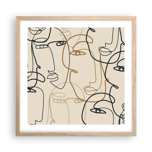 Affiche dans un chêne clair - Poster - Portrait multiplié - 50x50 cm