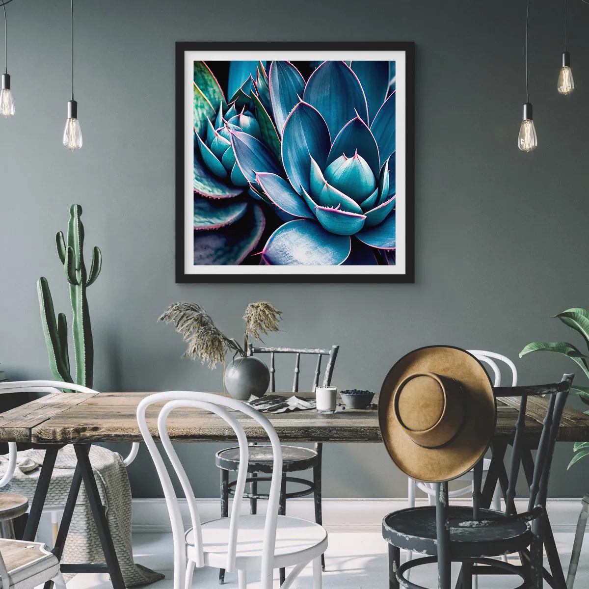 Affiche dans un cadre noir - Poster - Force vital - 60x60 cm