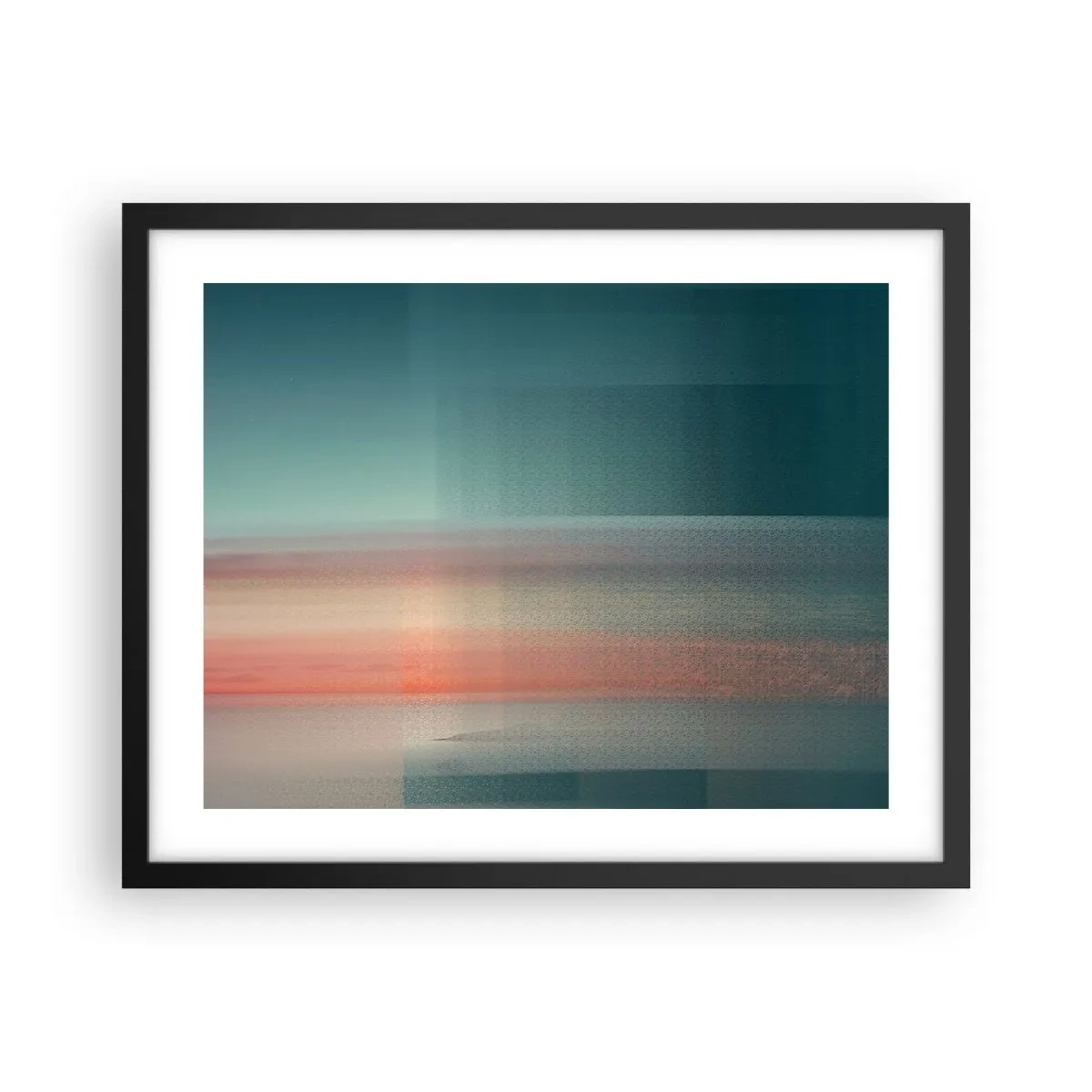 Affiche dans un cadre noir - Poster - Résumé : vagues de lumière - 50x40 cm