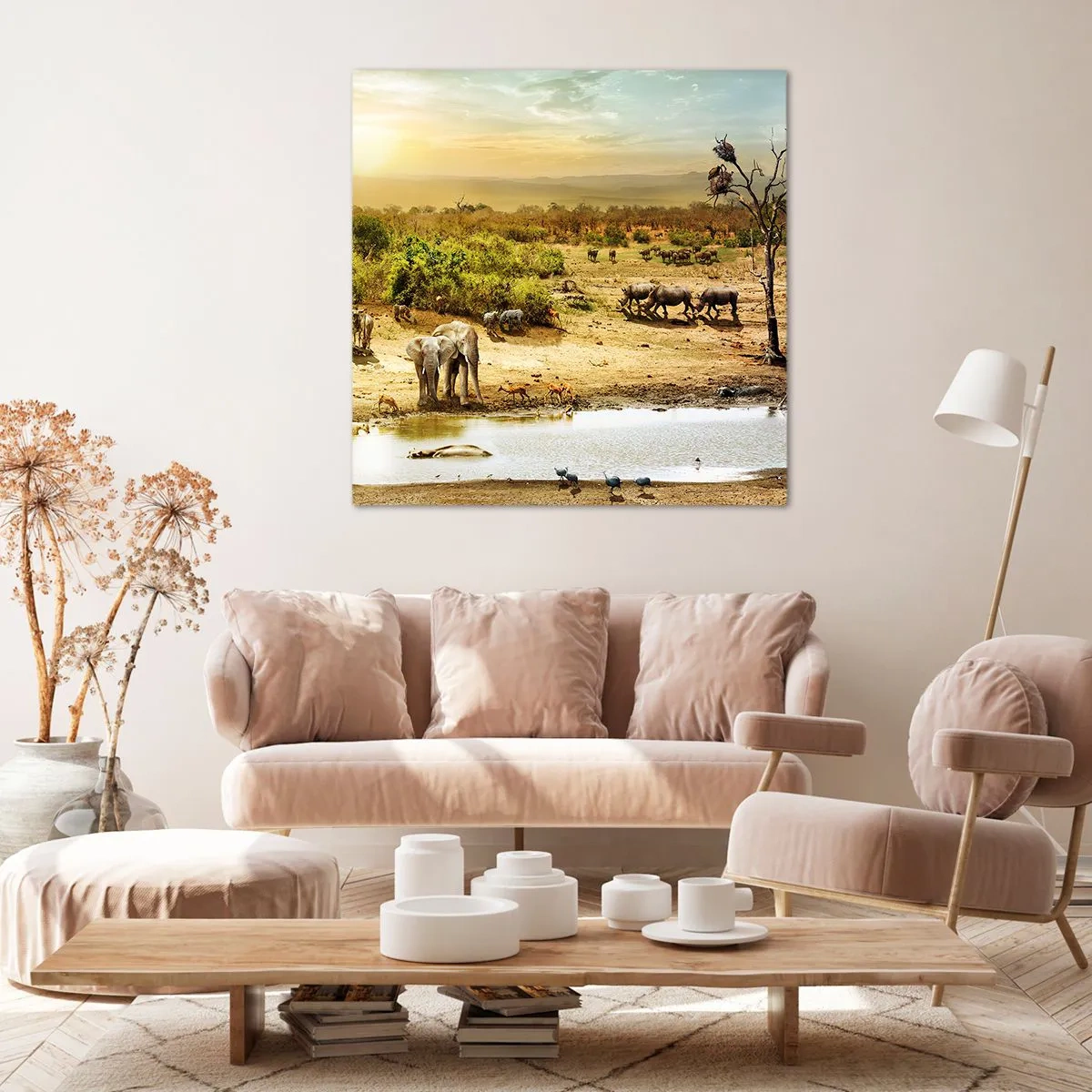 Impression sur toile - Image sur toile - "Et d'Eden coulait une rivière..." - 40x40 cm