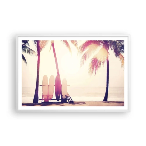 Affiche dans un cadre blanc - Poster - Ca va être une journée magnifique - 91x61 cm